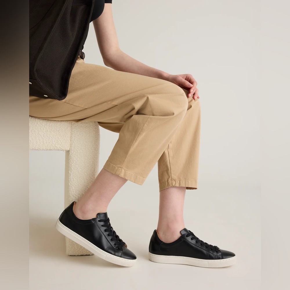 Quince Everyday Sneaker, Black Full-grain Leather White Sole Italian Shoes NWT - Picture 11 of 11